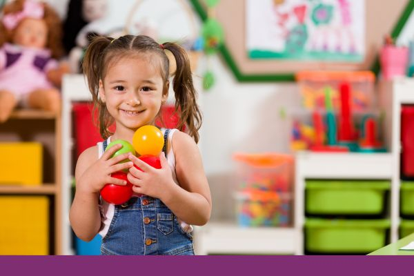 preschooler playing with toys