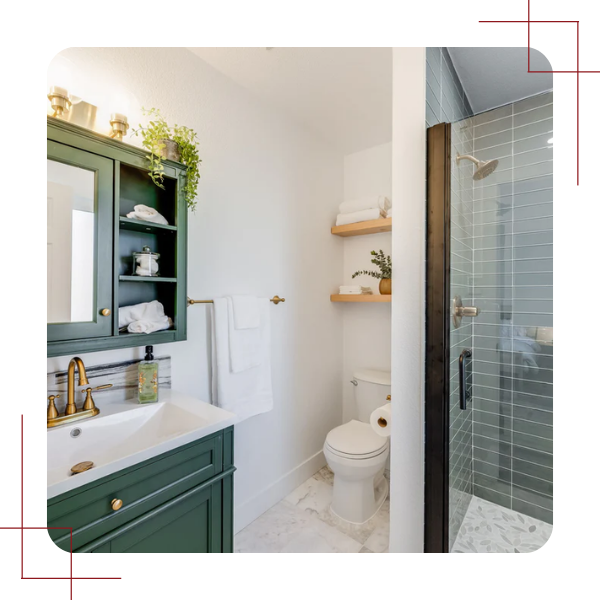custom green bathroom
