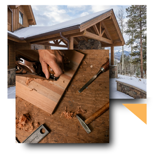 Snow-covered patio cover