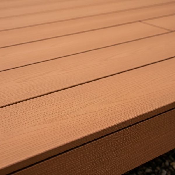 Close-up of a modern, low-maintenance composite deck surface
