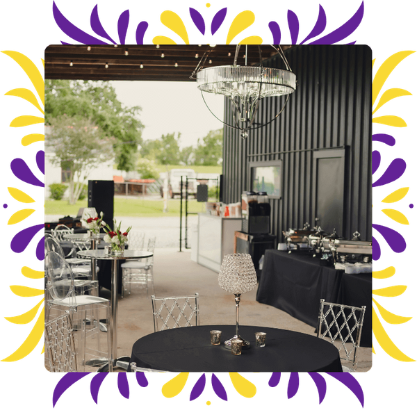 event space all set up and ready for guests event space all set up and ready for guests