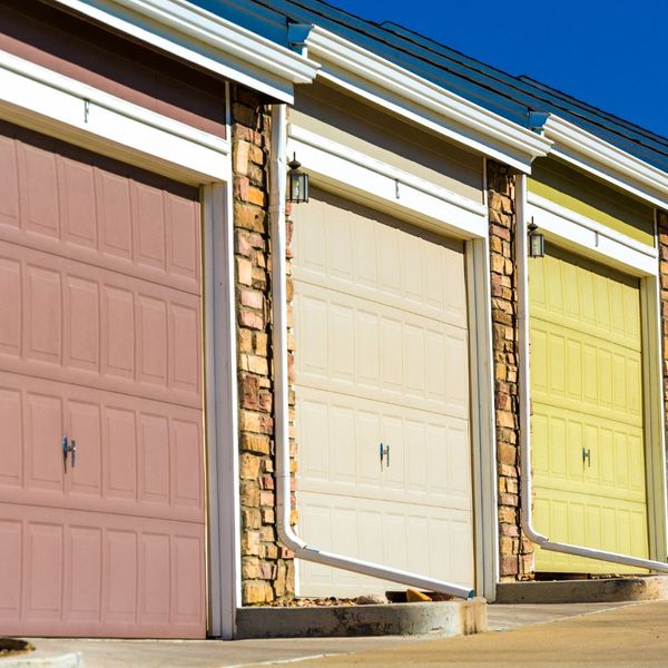 pastel colored garage doors