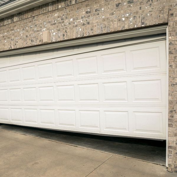partially open garage door