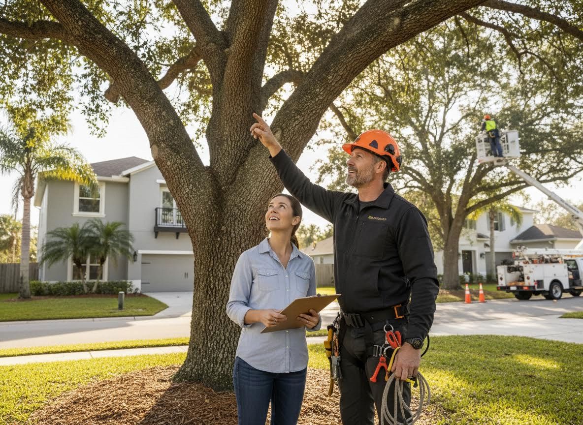 Arborist Consultation with Homeowner on Tree Care