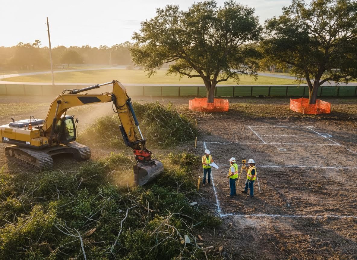 Land clearing for new construction