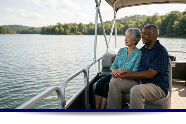older couple on a boat