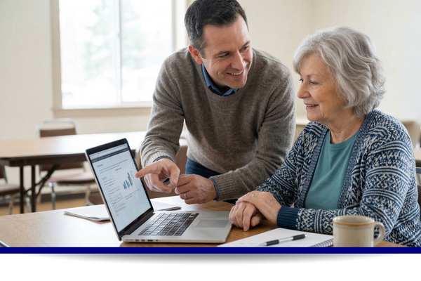 Person giving computer advice