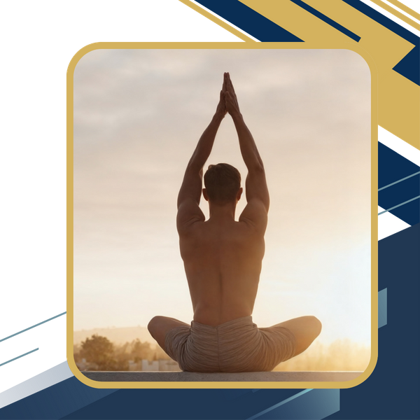 man doing morning stretching