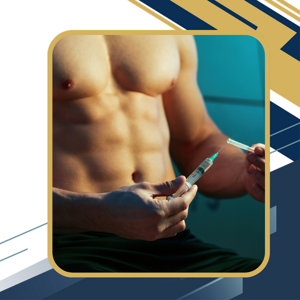 man holding TRT injection 