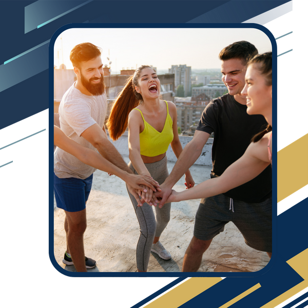 group of friends doing high-five 