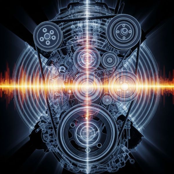 An abstract representation of grinding noises coming from a car engine.