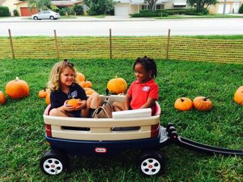 children in wagon