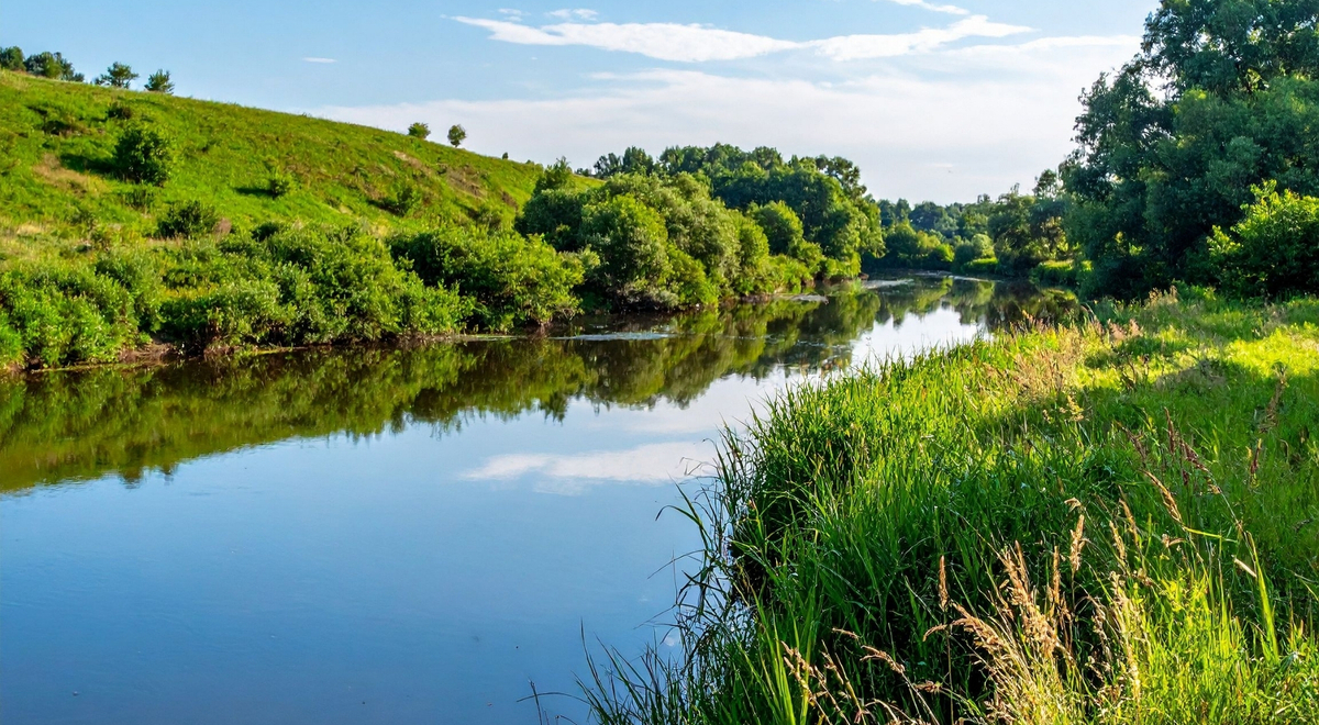 water way with clear water