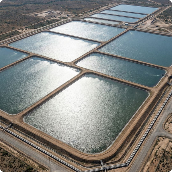 aerial view of spoil ponds  