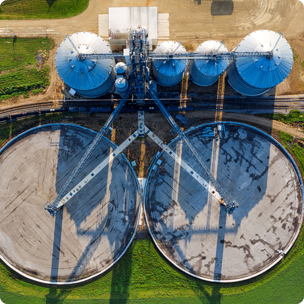 Aerial View of a Water Treatment Plant