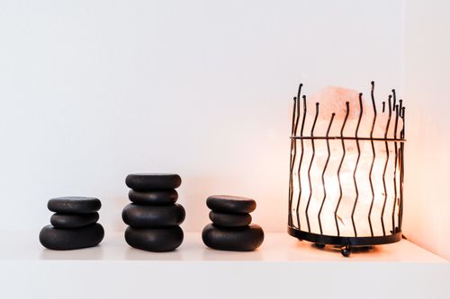 Hot Stones & Salt Lamp at Massage Therapy Clinic