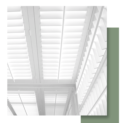 Image showing white plantation shutters on several different window