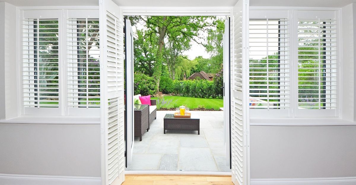 Door With Plantation Shutters