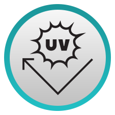 UV sun with a bouncing arrow icon