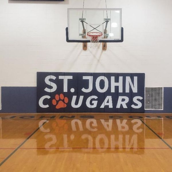 A basketball court padding