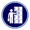 icon of person using lockers