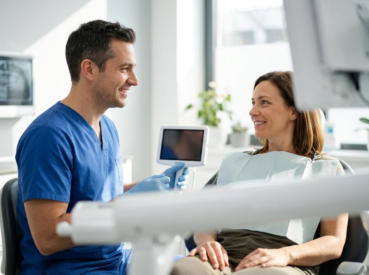 Dentist and Patient Discussing Dental Care