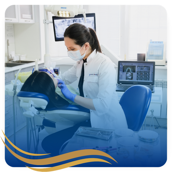 Dentist working on a patient