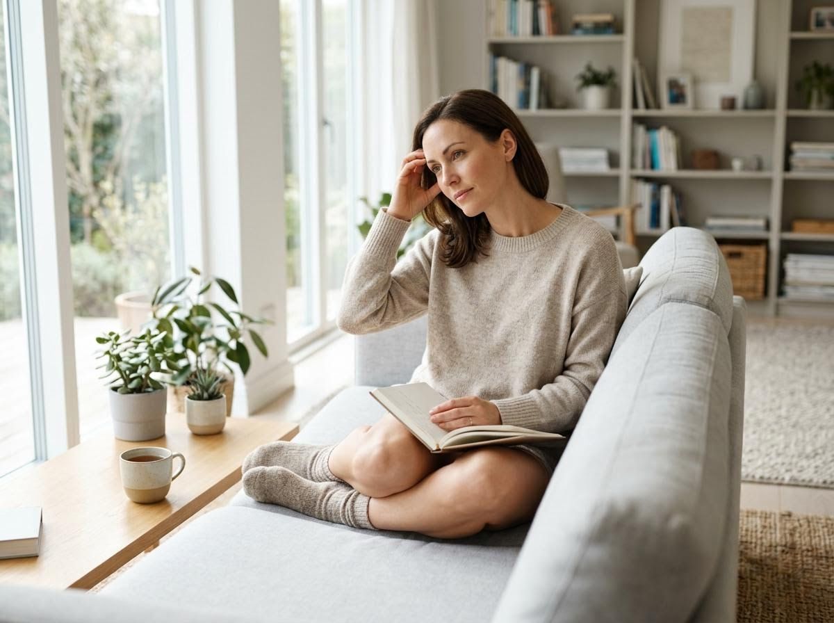 Woman Contemplating by Window with Book
