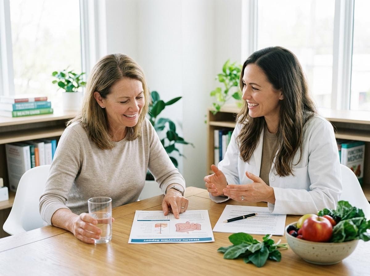 Healthcare Professional Discussing Health Report with Patient