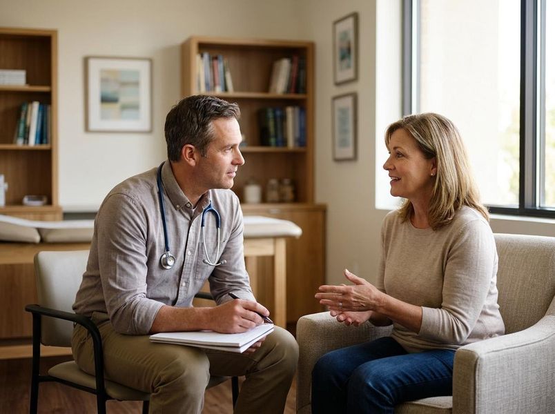 Doctor Consulting with Patient in Office
