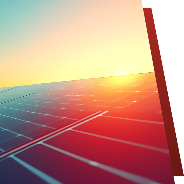 solar panel with bright sun over head