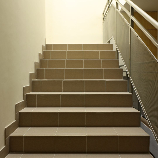commercial stairwell with lighting