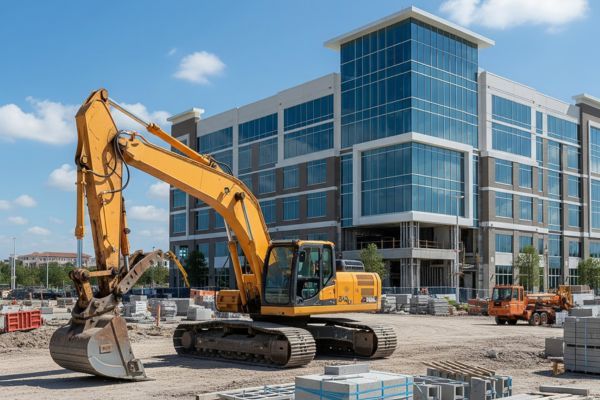 A construction site in the Orlando area receiving bulk fuel delivery.