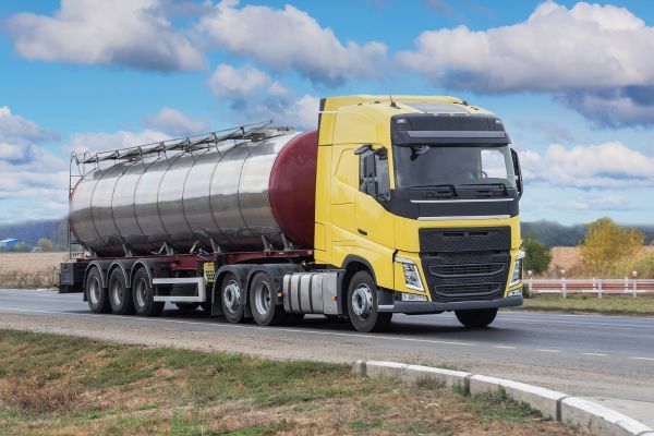 Truck carrying chemicals.