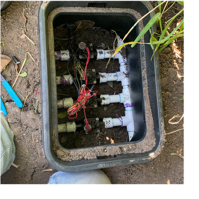 irrigation piping in ground