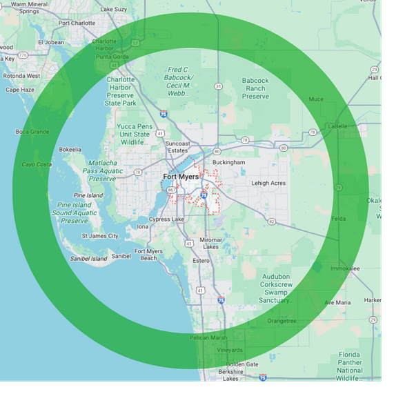 45mi radius around Fort Myers