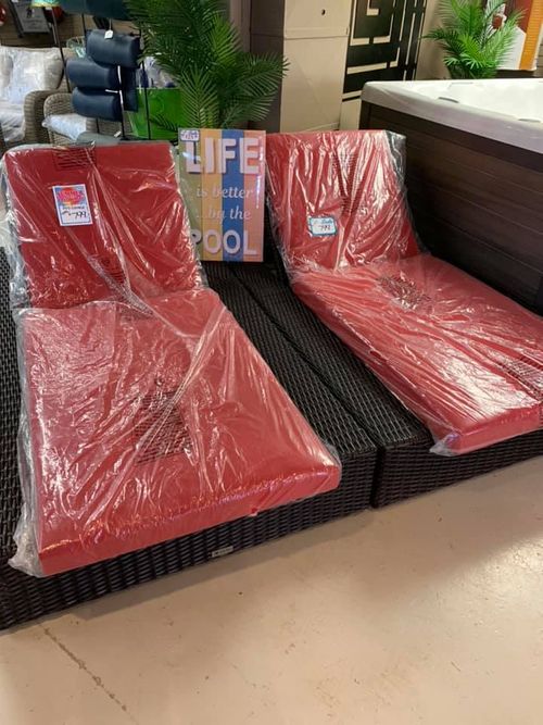 Reg $1199 Sale $799 each Red and Brown Lounger