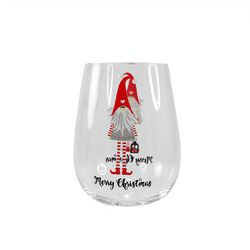Reg $9.99 Sale $8.49 Christmas Gnome Wine Glass