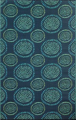 Reg $149 Sale $134.10 5x8 Mad Mat Molly-Black-Aqua