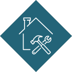 house with hammer and wrench icon