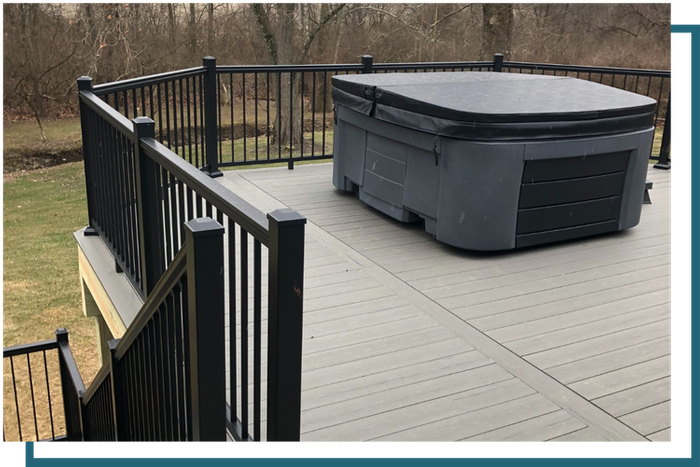 deck with hot tub