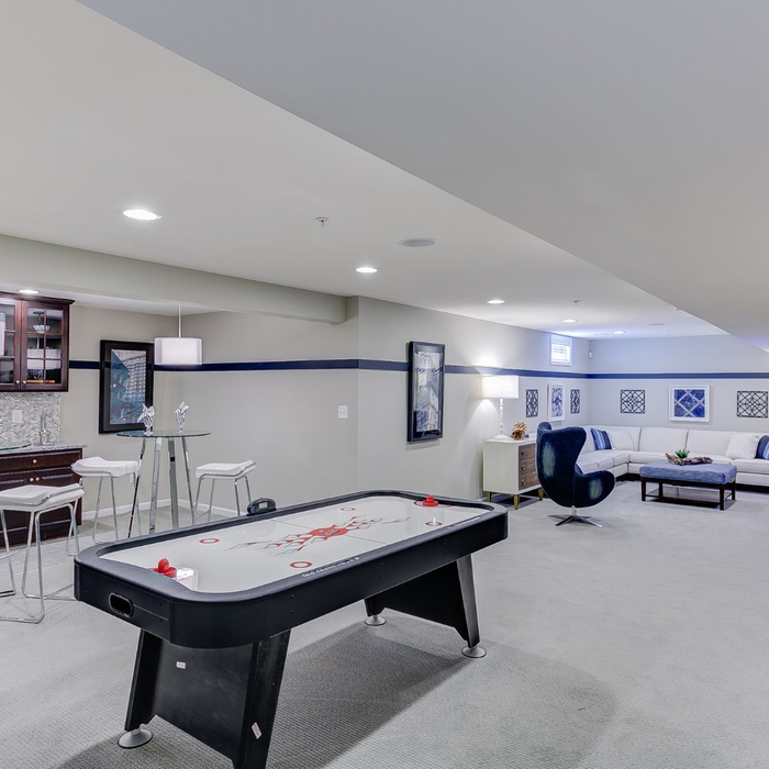 Basement entertainment space