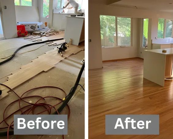 before and after of flooring install