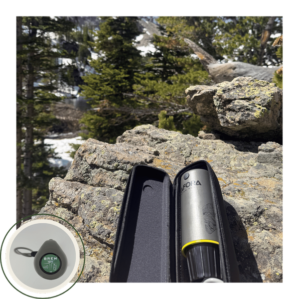 CAFORA™ Brew Pod in open carrying case CAFORA™ Brew Pod in open carrying case
