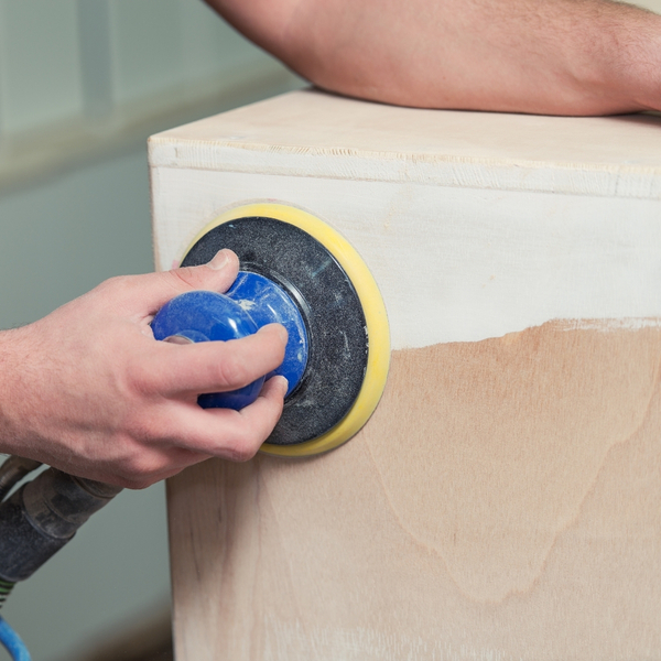 prepping a cabinet paint job