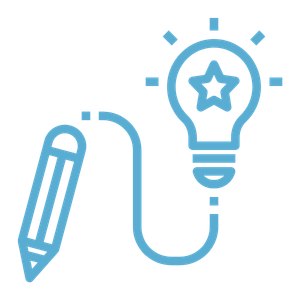 pencil with lightbulb icon