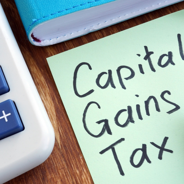 capital gains tax written next to calculator