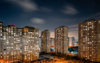 apartments at night