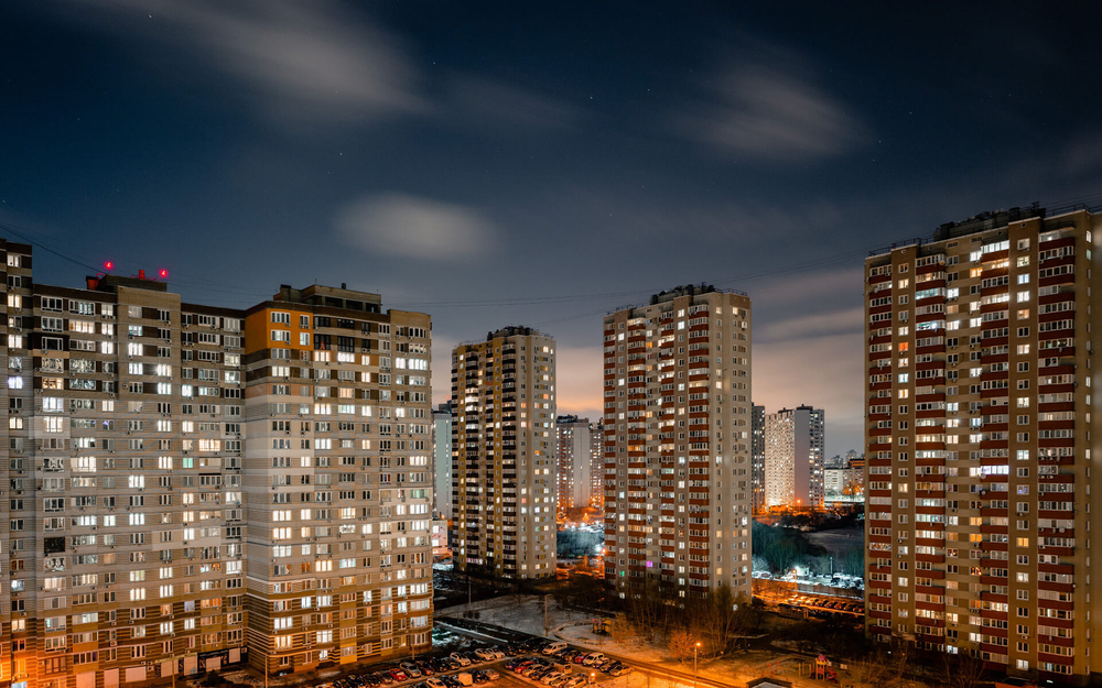 apartments at night