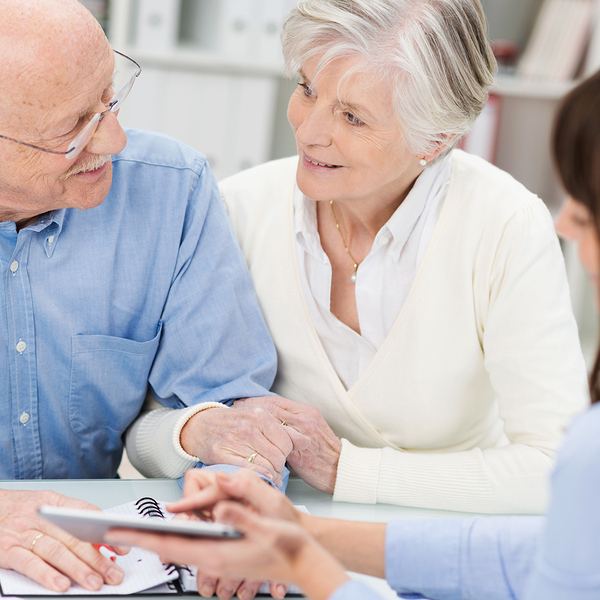 consulting elderly couple on investments